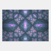 3D Fractal Art Pattern Turquoise Paars Pink Inpakpapier Vel (Voorkant 3)