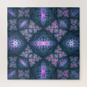 3D Fractal Art Pattern Turquoise Paars Pink Legpuzzel (Verticaal)