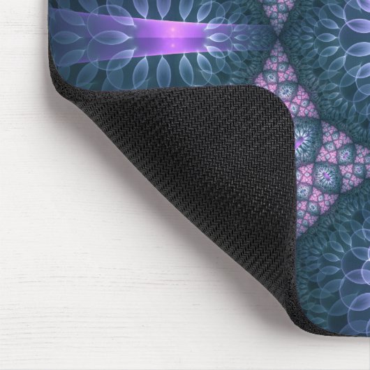 3D Fractal Art Pattern Turquoise Paars Pink Muismat (Hoek)