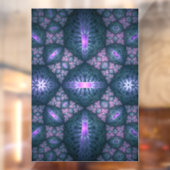3D Fractal Art Pattern Turquoise Paars Pink Raamsticker (Vel 2)