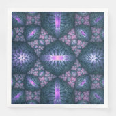 3D Fractal Art Pattern Turquoise Paars Pink Servet (Voorkant)