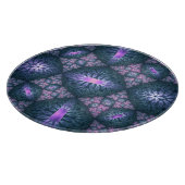 3D Fractal Art Pattern Turquoise Paars Pink Snijplank (Hoek)