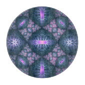 3D Fractal Art Pattern Turquoise Paars Pink Snijplank (Voorkant)