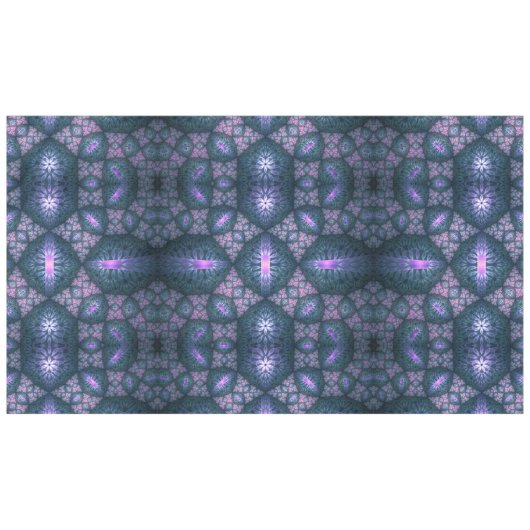 3D Fractal Art Pattern Turquoise Paars Pink Tafelkleed (Voorkant (Horizontaal))