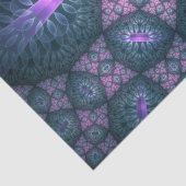 3D Fractal Art Pattern Turquoise Paars Pink Tissuepapier (Detail)