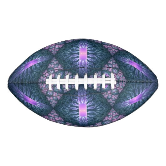 3D Fractal Art Pattern Turquoise Paarse Pink American Football (Voorkant)