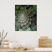 3D Fractal Broccoli Poster (Keuken)