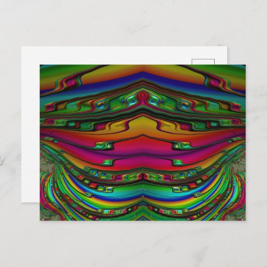 ~ 3D Fractal Design Pattern ~ Multicolor Briefkaart (Voorkant / Achterkant)