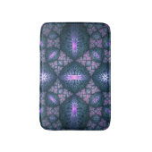 3D Fractal Kunstpatroon Turquoise Paars Roze Badmat (Voorkant Verticaal)