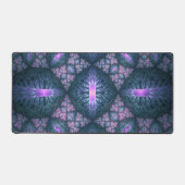 3D Fractal Kunstpatroon Turquoise Paars Roze Bureaumat (Voorkant)