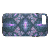 3D Fractal Kunstpatroon Turquoise Paars Roze Case-Mate iPhone Case (Achterkant (Horizontaal))