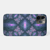 3D Fractal Kunstpatroon Turquoise Paars Roze Case-Mate iPhone Case (Achterkant (horizontaal))