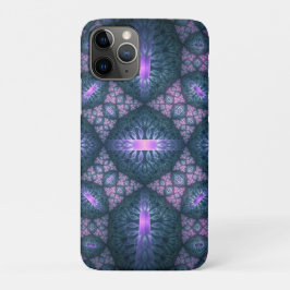 3D Fractal Kunstpatroon Turquoise Paars Roze Case-Mate iPhone Case