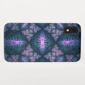 3D Fractal Kunstpatroon Turquoise Paars Roze Case-Mate iPhone Case (Achterkant (horizontaal))