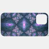 3D Fractal Kunstpatroon Turquoise Paars Roze Case-Mate iPhone Case (Achterkant / Rechts)