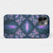 3D Fractal Kunstpatroon Turquoise Paars Roze Case-Mate iPhone Case (Achterkant (horizontaal))