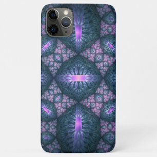 3D Fractal Kunstpatroon Turquoise Paars Roze Case-Mate iPhone Case