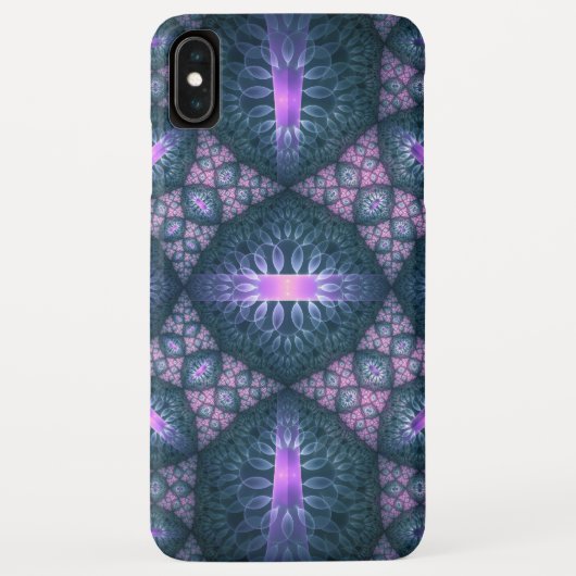 3D Fractal Kunstpatroon Turquoise Paars Roze Case-Mate iPhone Case (Achterkant)