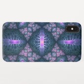 3D Fractal Kunstpatroon Turquoise Paars Roze Case-Mate iPhone Case (Achterkant (horizontaal))