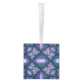 3D Fractal Kunstpatroon Turquoise Paars Roze Decoratie (Rechts)