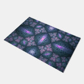 3D Fractal Kunstpatroon Turquoise Paars Roze Deurmat (Schuin)