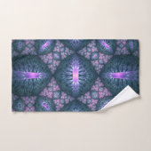 3D Fractal Kunstpatroon Turquoise Paars Roze Handdoek (Handdoek)