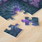3D Fractal Kunstpatroon Turquoise Paars Roze Legpuzzel (Zijkant)
