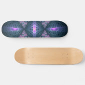 3D Fractal Kunstpatroon Turquoise Paars Roze Persoonlijk Skateboard (Horizontaal)