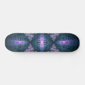 3D Fractal Kunstpatroon Turquoise Paars Roze Persoonlijk Skateboard (Horizontaal)
