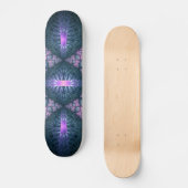 3D Fractal Kunstpatroon Turquoise Paars Roze Persoonlijk Skateboard (Voorkant)