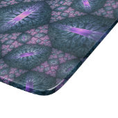3D Fractal Kunstpatroon Turquoise Paars Roze Snijplank (Hoek)