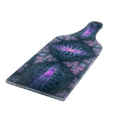 3D Fractal Kunstpatroon Turquoise Paars Roze Snijplank (Hoek)