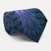 3D Fractal Kunstpatroon Turquoise Paars Roze Stropdas (Opgerold)
