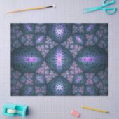 3D Fractal Kunstpatroon Turquoise Paars Roze Tissuepapier (Craft)