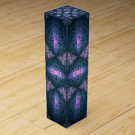3D Fractal Kunstpatroon Turquoise Paars Roze Wijn