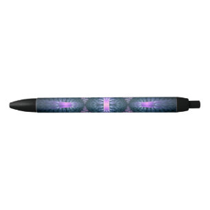 3D Fractal Kunstpatroon Turquoise Paars Roze Zwarte Inkt Pen
