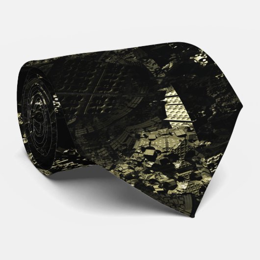 3D Fractal Mineral 1 Geek Stropdas (Opgerold)