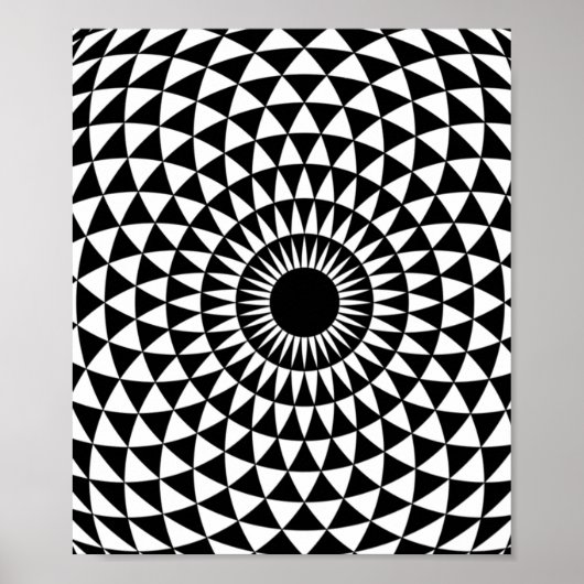 3D Fractal Optical Eye Pop White Illusion Poster (Voorkant)