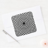 3D Fractal Optical Eye Pop White Illusion Square S Vierkante Sticker (Envelop)