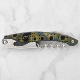 3D Fractal Sci-fi Geek Monogram Corkschroef Kurkentrekker