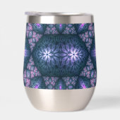3D Fractale Kunst Abstract Patroon Blauw Paars Roz (Rechts)