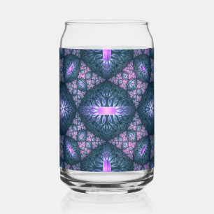 3D Fractale Kunst Abstract Patroon Blauw Paars Roz Blikvorm Glas