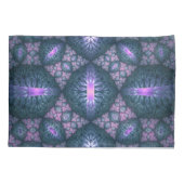 3D Fractale Kunst Abstract Patroon Blauw Paars Roz Kussensloop (Achterkant)