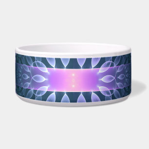 3D Fractale Kunstpatroon Turquoise Paars Roze Voerbakje