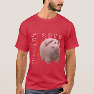 3D Funny Pig 2 Chinees nieuwjaar Zodiac Man T-shir T-shirt
