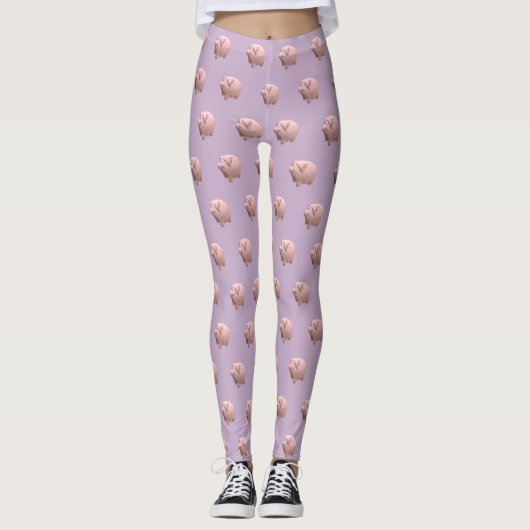 3D Funny Pig Jaar Verjaardag kies kleur leggings 1 (Voorkant)
