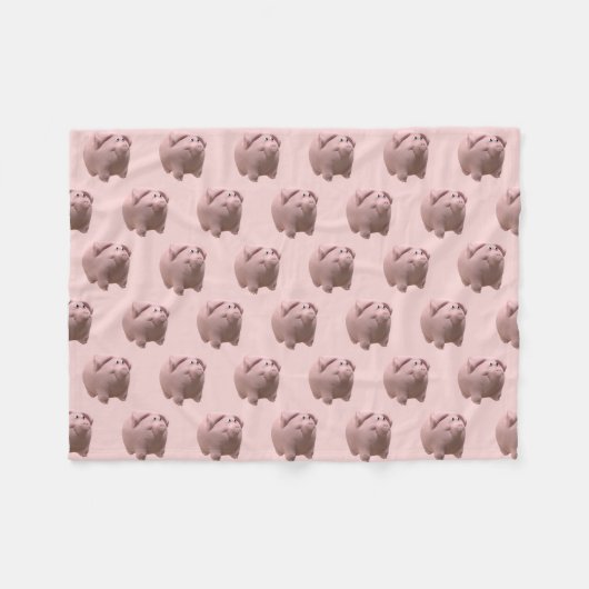 3D Funny Pig Year Birthday kies kleur Fleece 2 Deken (Voorkant (Horizontaal))