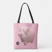 3D Funny Pig Year Birthday Monogram kies kleur B Tote Bag (Achterkant)