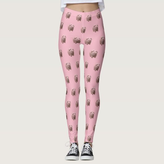 3D Funny Pig Year Zodiac kies kleur leggings 2 (Voorkant)
