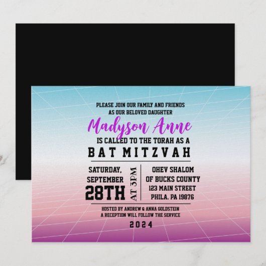 3D GAMER GAMING DIGITAL Bar Mitzvah Uitnodiging (Voorkant / Achterkant)